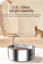 FeedStream Duo – 2-in-1 Stainless Steel Feeder & Water Fountain for Cats and Dogs