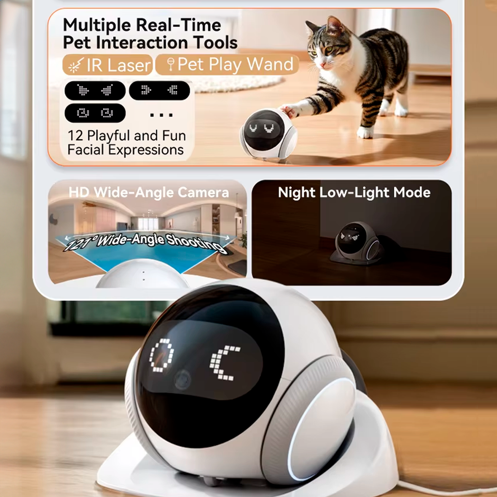 Aiook - Smart Mobile Pet Robot & Home Patrol Camera (2K WiFi)