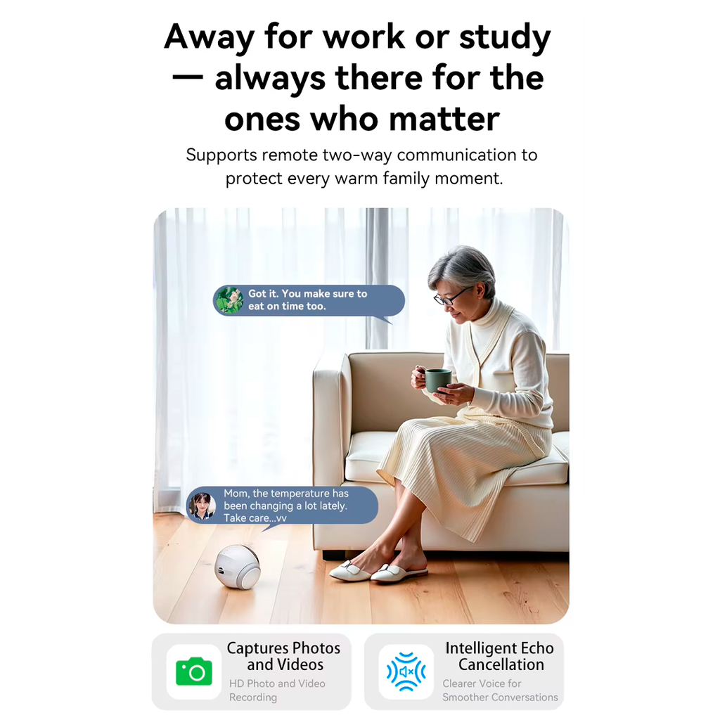 Aiook - Smart Mobile Pet Robot & Home Patrol Camera (2K WiFi)