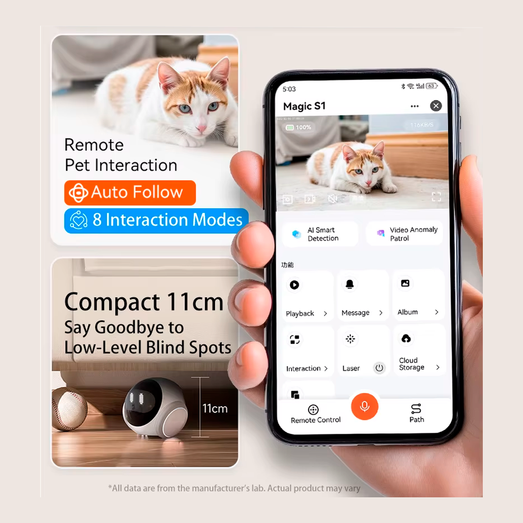 Aiook - Smart Mobile Pet Robot & Home Patrol Camera (2K WiFi)