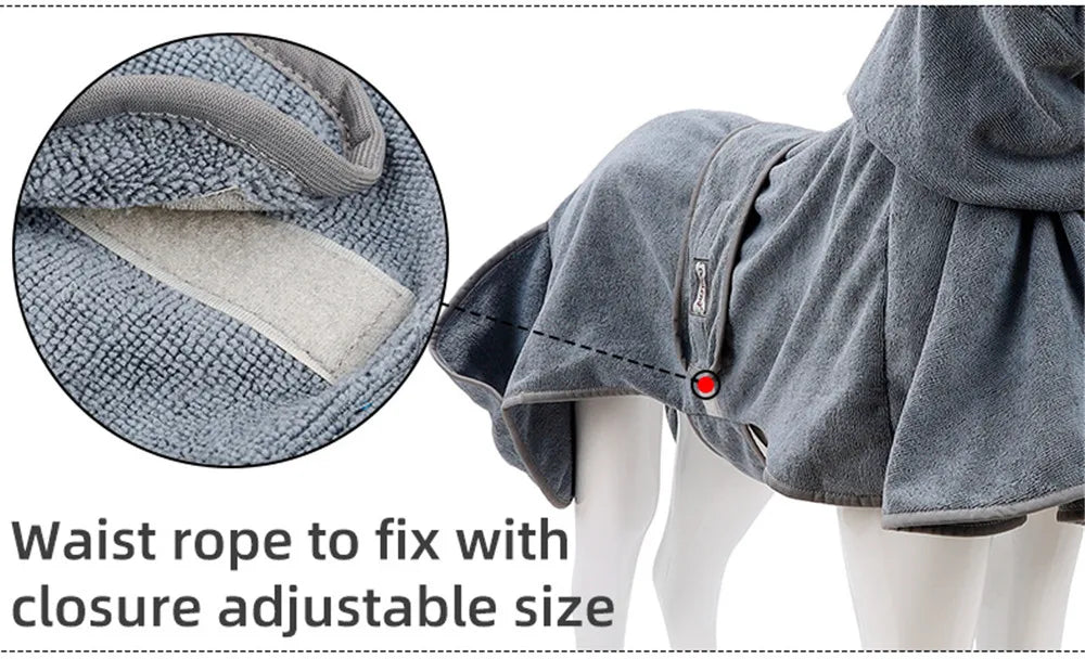 DogLemi™ Microfibre Dog Bathrobe – Ultra-Absorbent Drying Coat