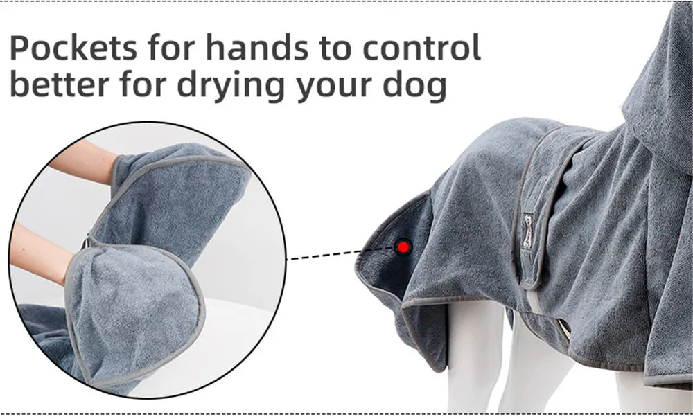 DogLemi™ Microfibre Dog Bathrobe – Ultra-Absorbent Drying Coat
