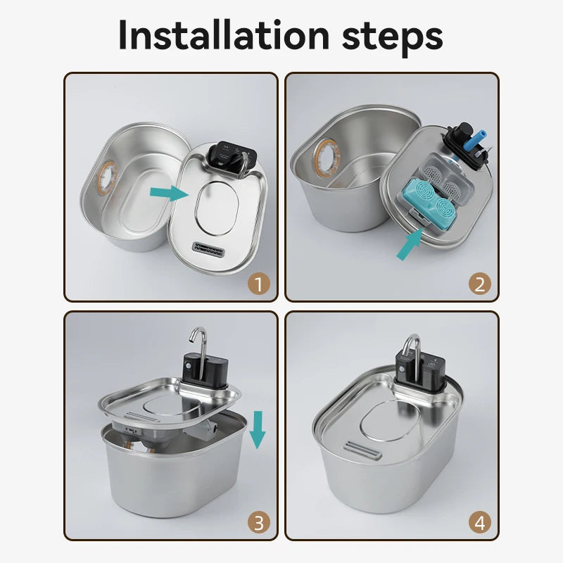 PureFlow Filter Pack – Replacement Filters for Smart Stainless Steel Cat Fountain (3.2L)