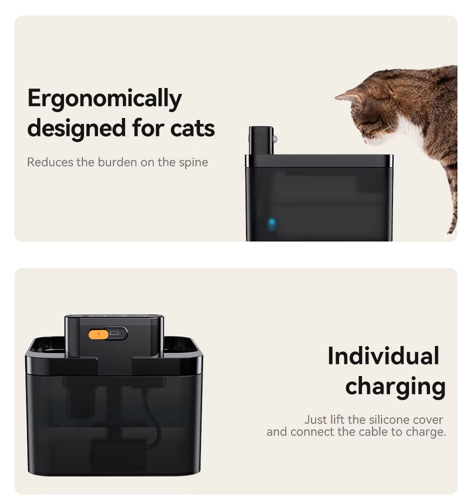 FlowSense 2.6 – Smart Wireless Pet Fountain with Infrared Sensor (2600mAh)