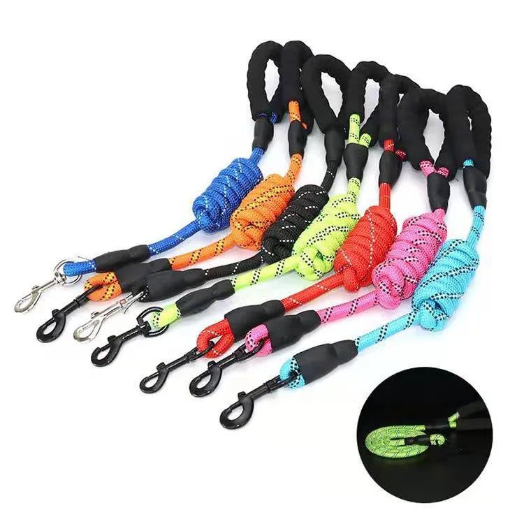Heavy-Duty Reflective Rope Leash - Strong Dog Leash