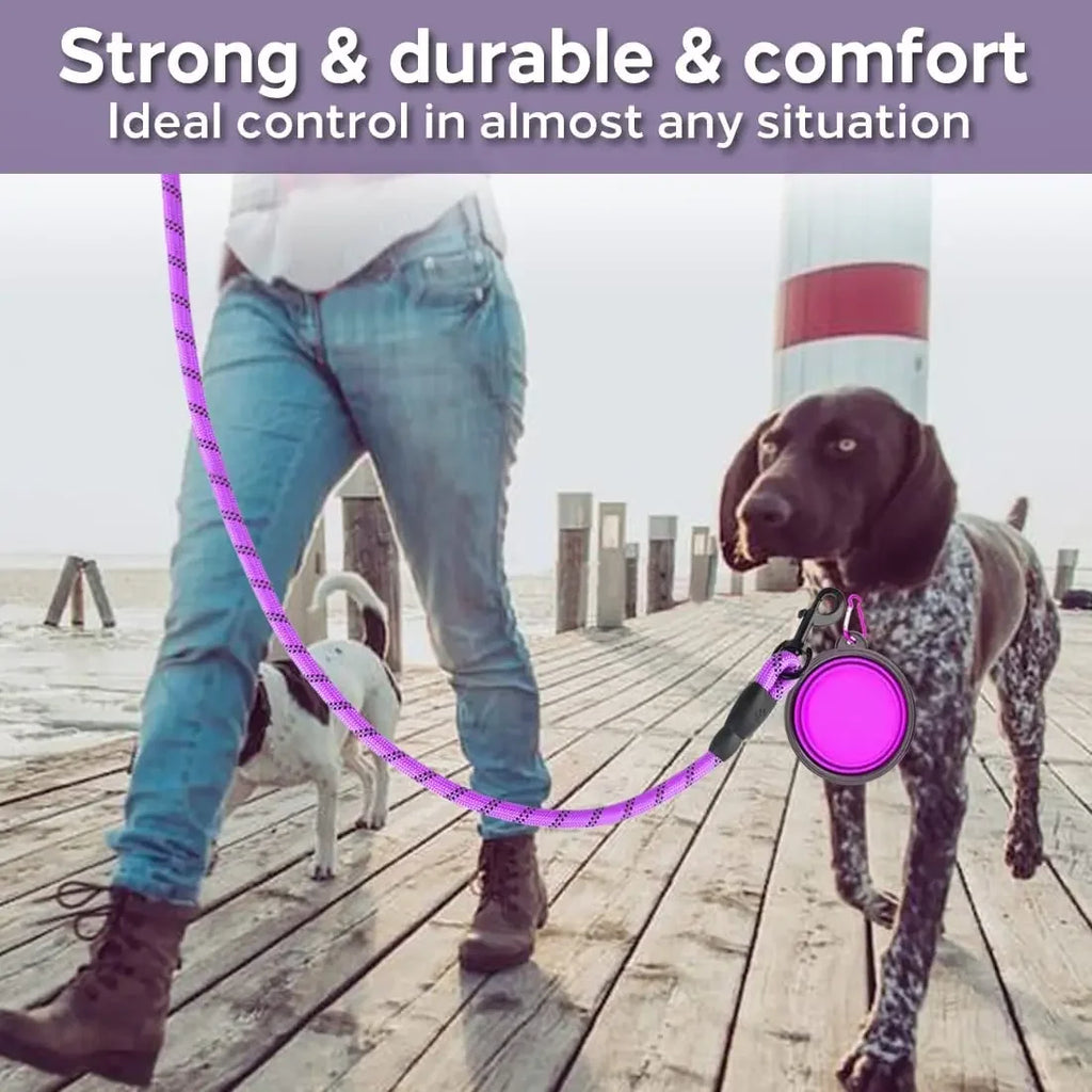 Heavy-Duty Reflective Rope Leash - Strong Dog Leash