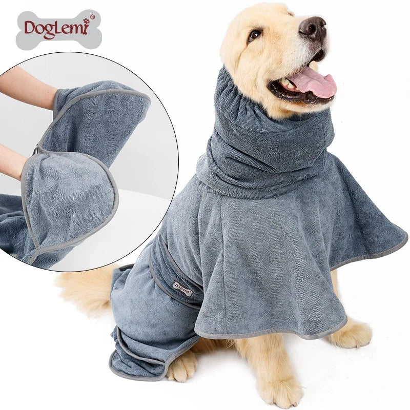 DogLemi™ Microfibre Dog Bathrobe – Ultra-Absorbent Drying Coat