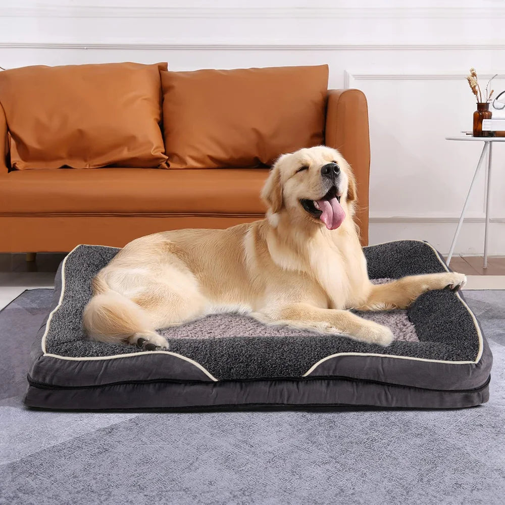 OrthoRest – Anti-Slip Orthopedic Pet Bed with Pillow Support