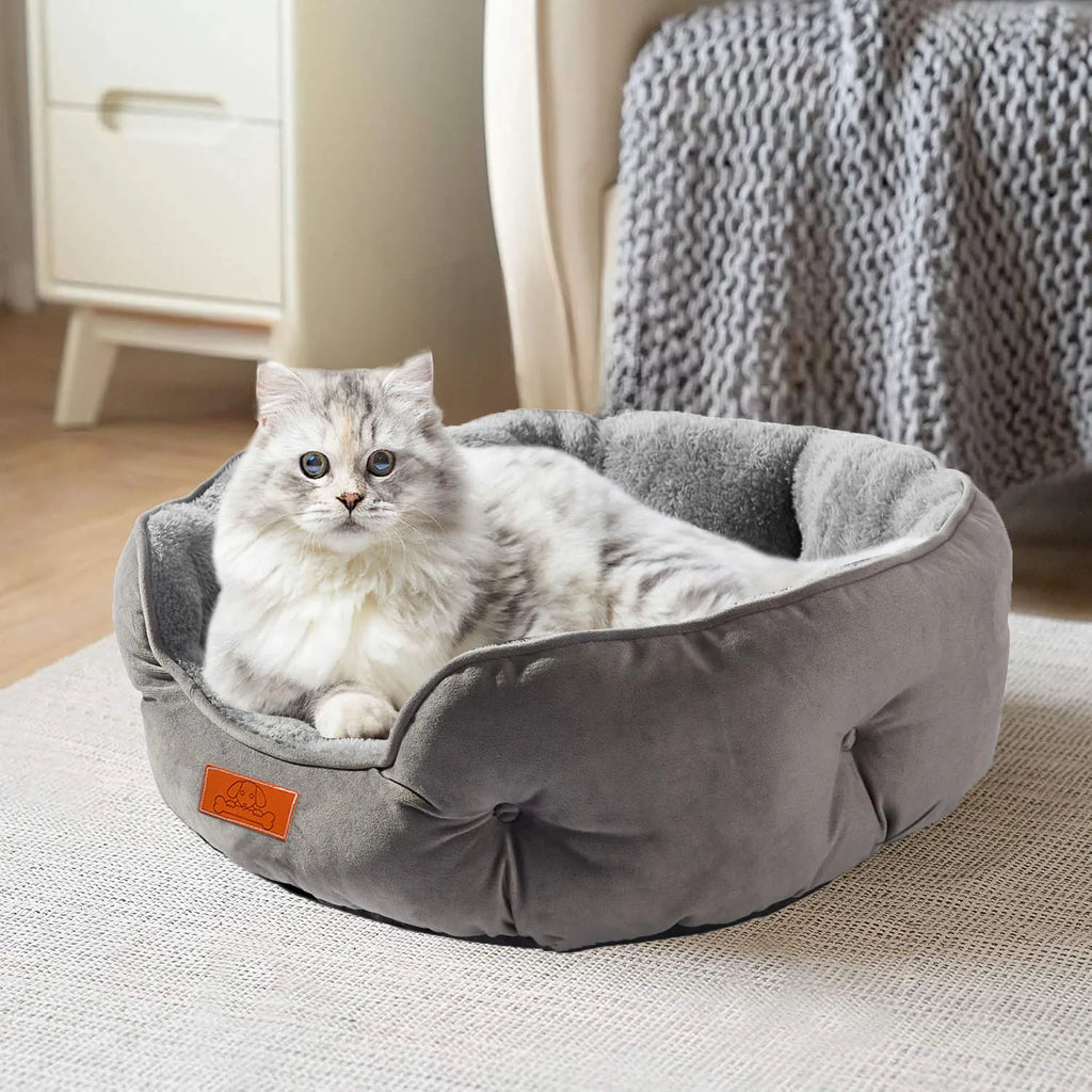 Furbytes CloudHaven – Ultra Soft Velvet Pet Bed with Non-Slip Base
