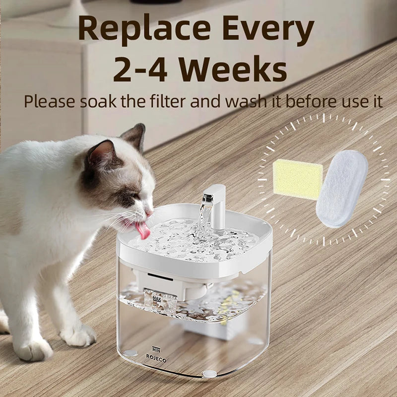 Rojeco ClearFlow Replacement Filters – For 1.5L Transparent Cat Water Fountain