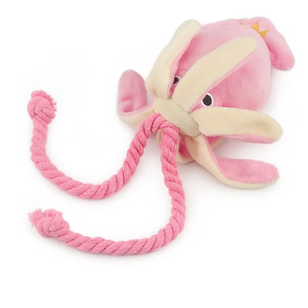 SquishySquid — Plush Squeaky Rope Toy for Dogs