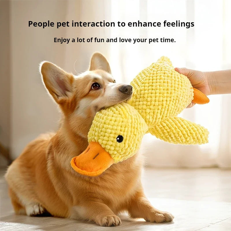 QuackyPlush — Soft Squeaky Duck Toy for Dogs Dog toy plush companion sleeping duck bite resistant teeth grinding sound relief duck sound toy