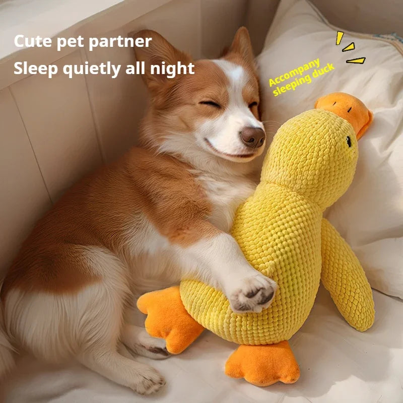QuackyPlush — Soft Squeaky Duck Toy for Dogs Dog toy plush companion sleeping duck bite resistant teeth grinding sound relief duck sound toy
