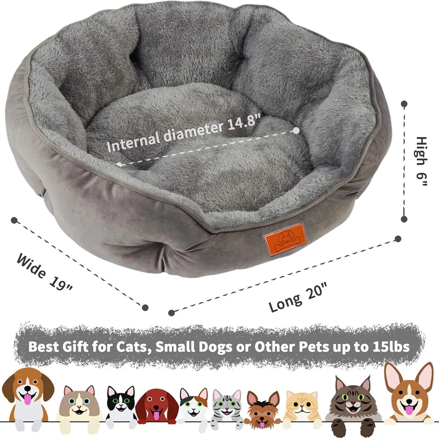 Furbytes CloudHaven – Ultra Soft Velvet Pet Bed with Non-Slip Base