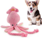 SquishySquid — Plush Squeaky Rope Toy for Dogs