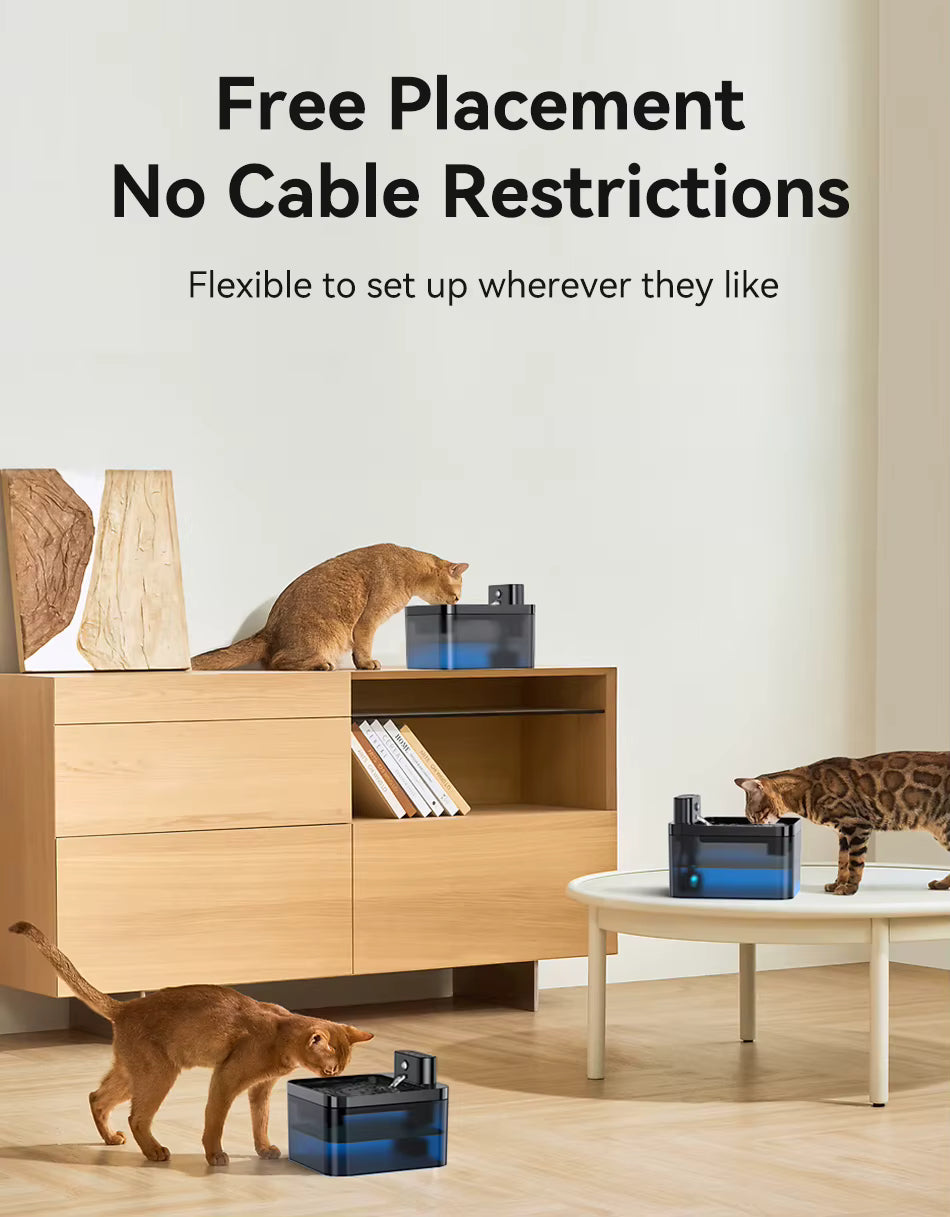 FlowSense 2.6 – Smart Wireless Pet Fountain with Infrared Sensor (2600mAh)