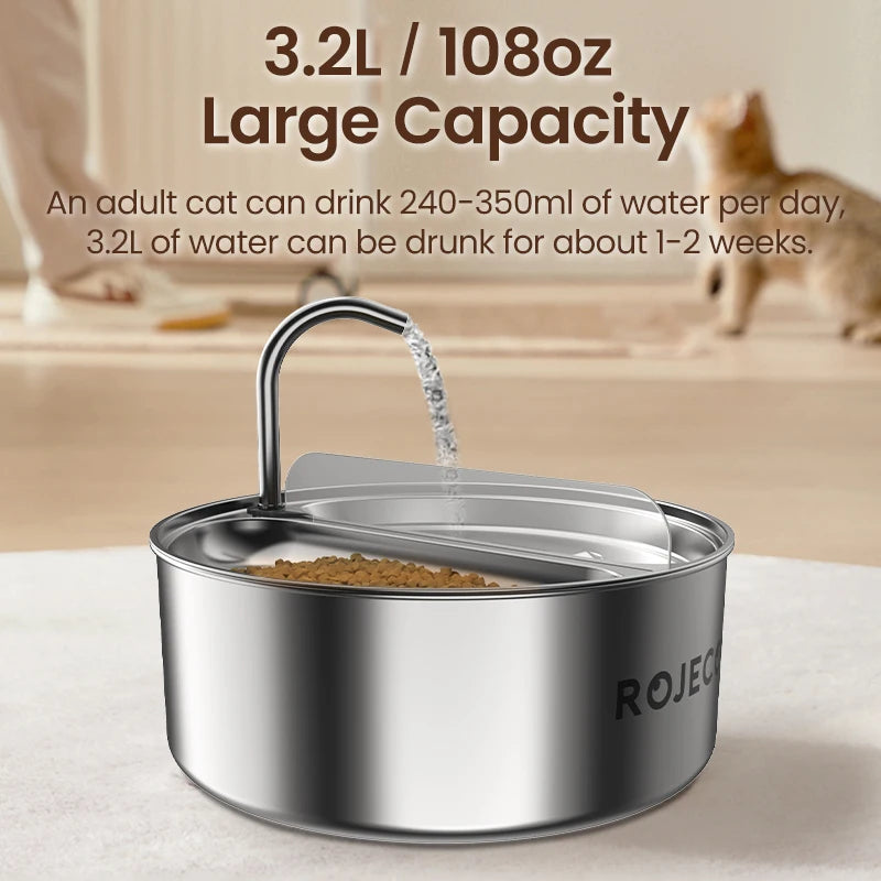 FeedStream Duo – 2-in-1 Stainless Steel Feeder & Water Fountain for Cats and Dogs