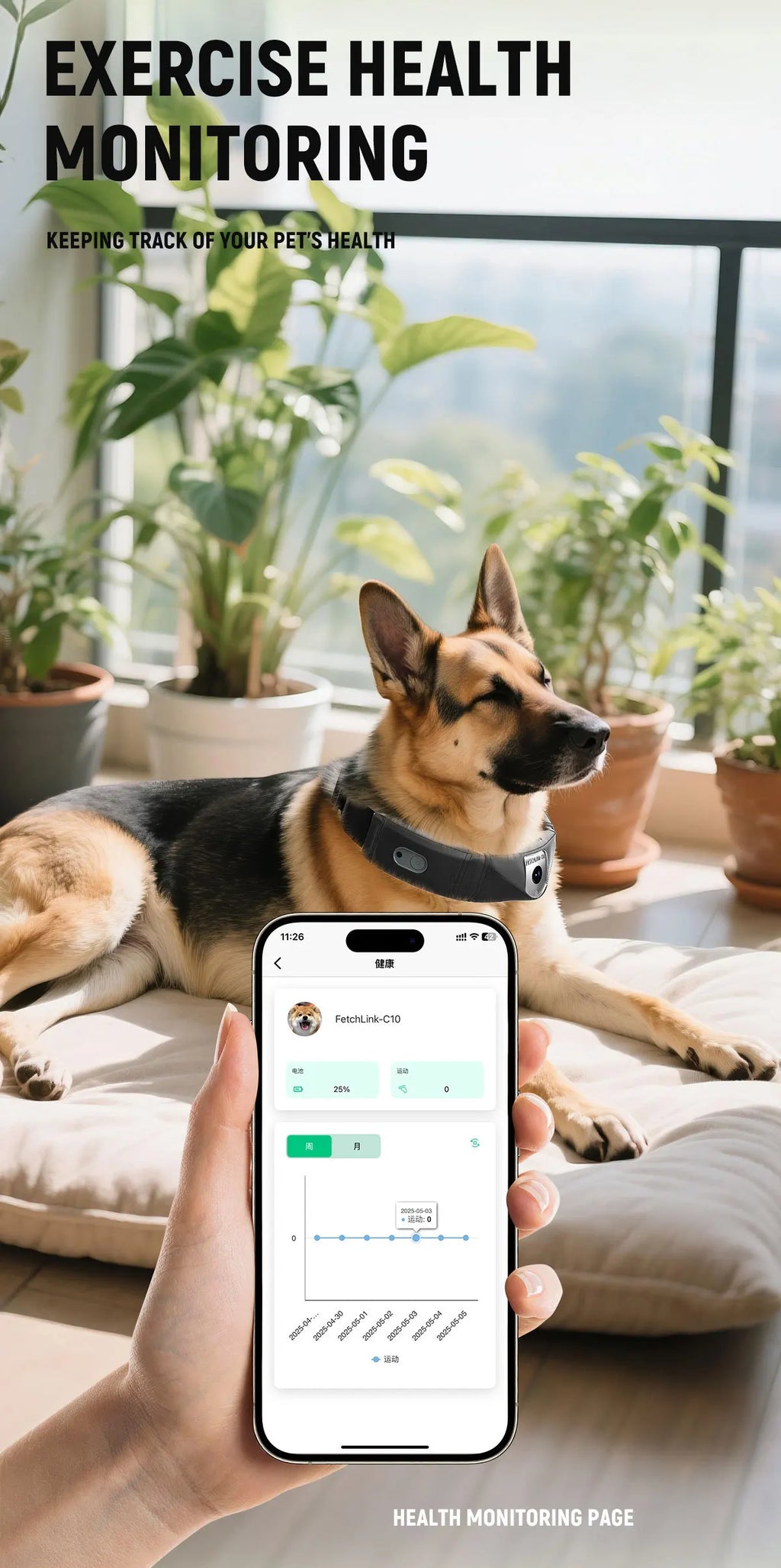 VisionTrack Pro – Smart GPS Pet Collar with 4K Camera & Health Monitoring