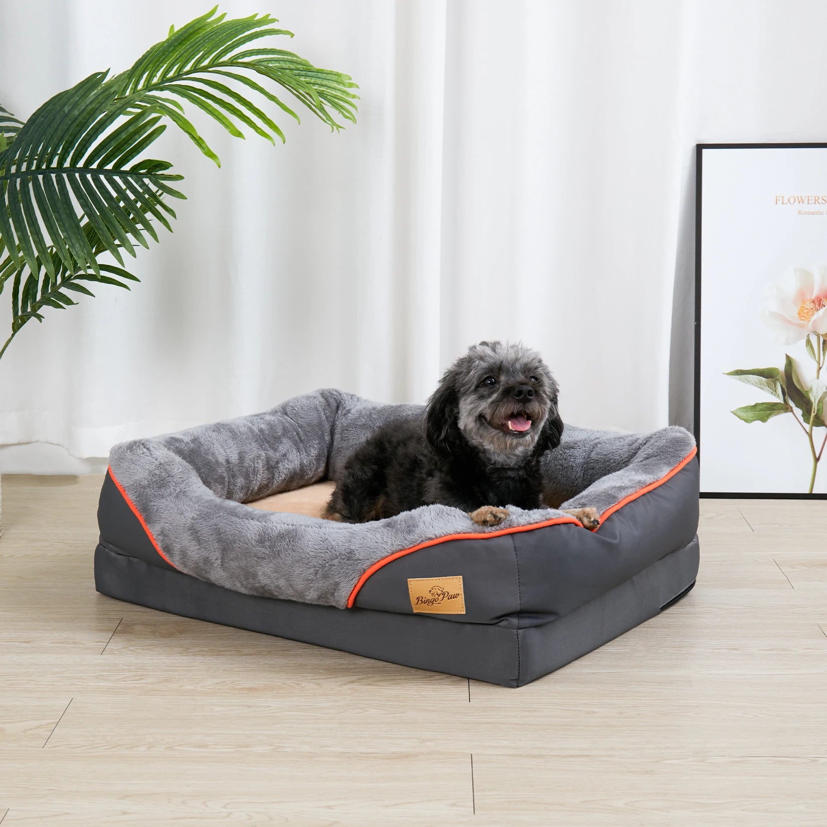 Furbytes OrthoLuxe – Orthopedic Comfort Bed with Memory Foam and Bolster Support