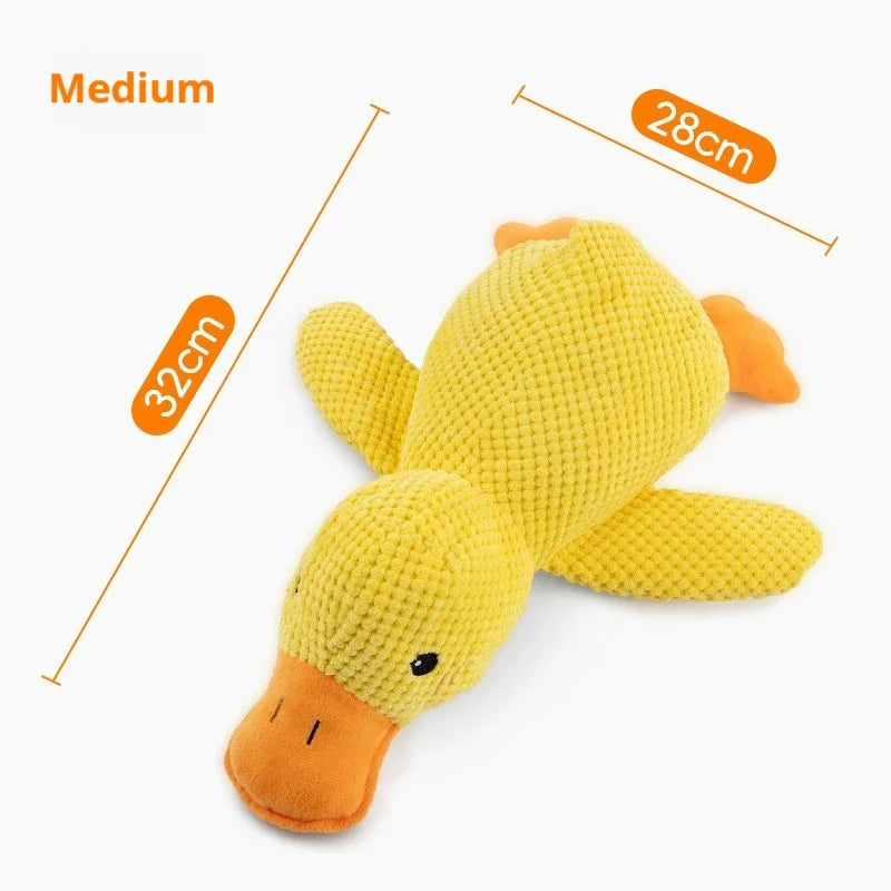 QuackyPlush — Soft Squeaky Duck Toy for Dogs Dog toy plush companion sleeping duck bite resistant teeth grinding sound relief duck sound toy