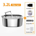 HydroFlow 3.2L – Stainless Steel Automatic Pet Water Fountain