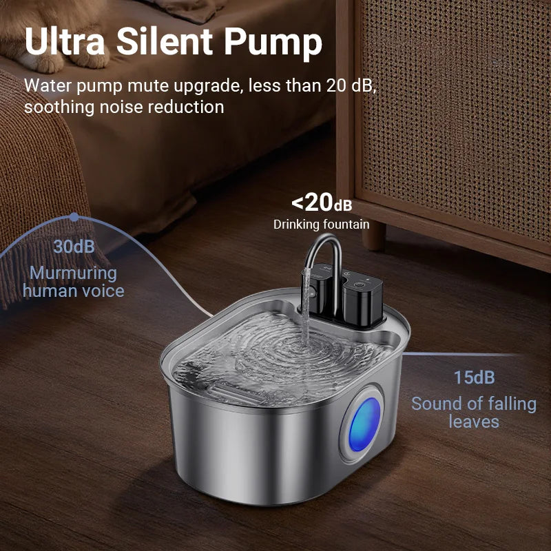 Rojeco HydroSense 3.2L – Smart Stainless Steel Pet Fountain