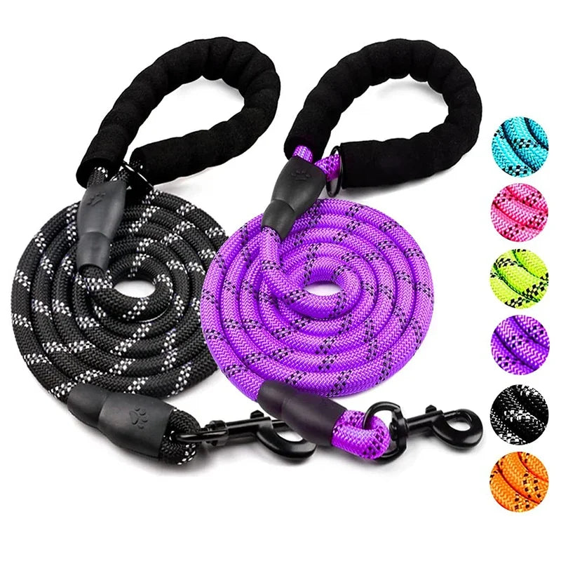 Heavy-Duty Reflective Rope Leash - Strong Dog Leash