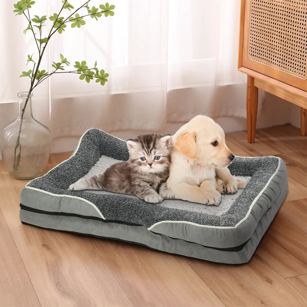 OrthoRest – Anti-Slip Orthopedic Pet Bed with Pillow Support