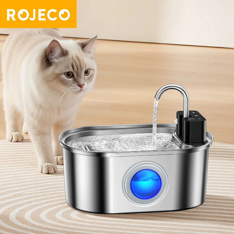 Rojeco HydroSense 3.2L – Smart Stainless Steel Pet Fountain