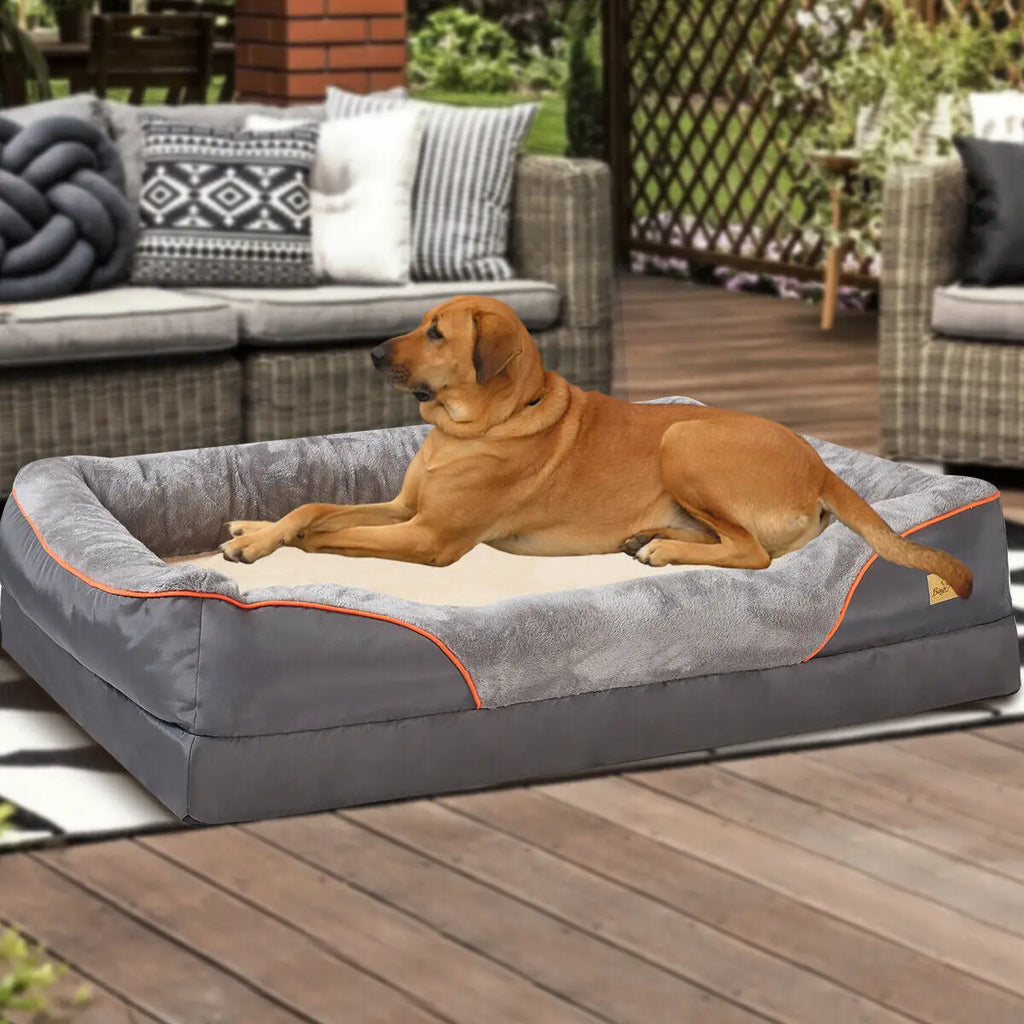 Furbytes OrthoLuxe – Orthopedic Comfort Bed with Memory Foam and Bolster Support