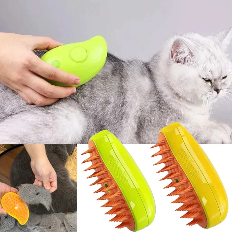 Furbytes SteamEase – 3-in-1 Electric Pet Brush with Steam & Massage Function