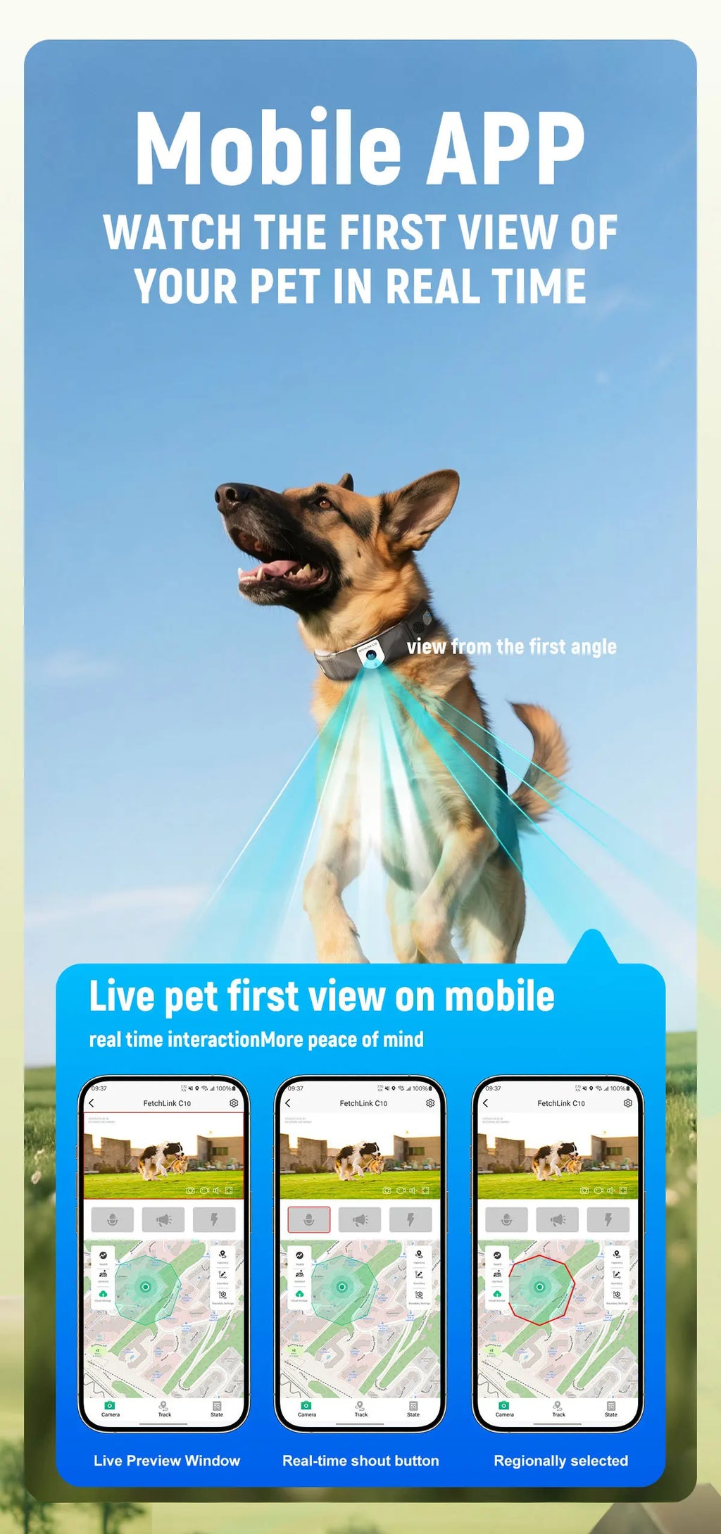 VisionTrack Pro – Smart GPS Pet Collar with 4K Camera & Health Monitoring