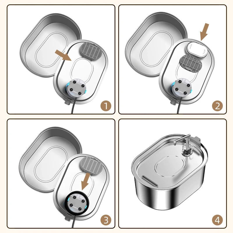 PureFlow+ Activated Carbon Filters – 3.2L Stainless Steel Cat Fountain Replacements (4 or 8 Pack)