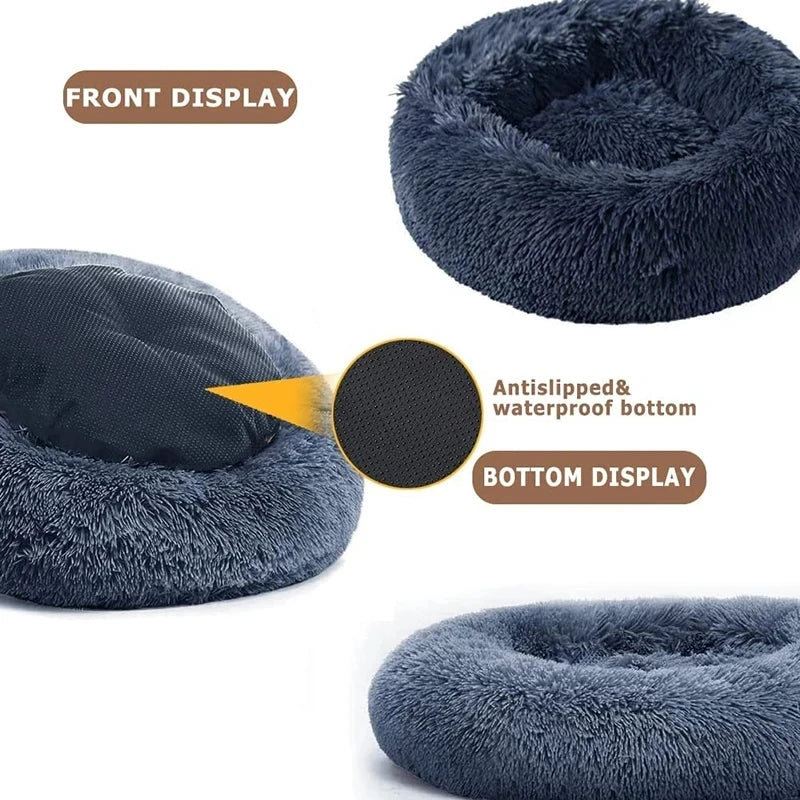 Donut Bed for Cats & Dogs - Ultra-Soft and Calming