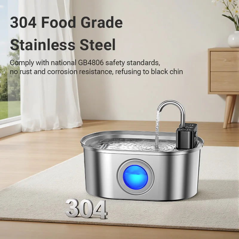 Rojeco HydroSense 3.2L – Smart Stainless Steel Pet Fountain