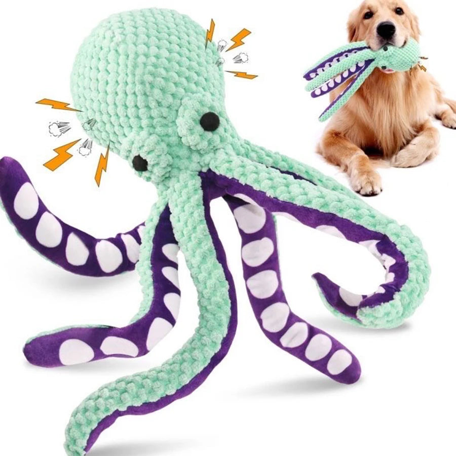 Plush Octopus Squeaky Toy for Dogs
