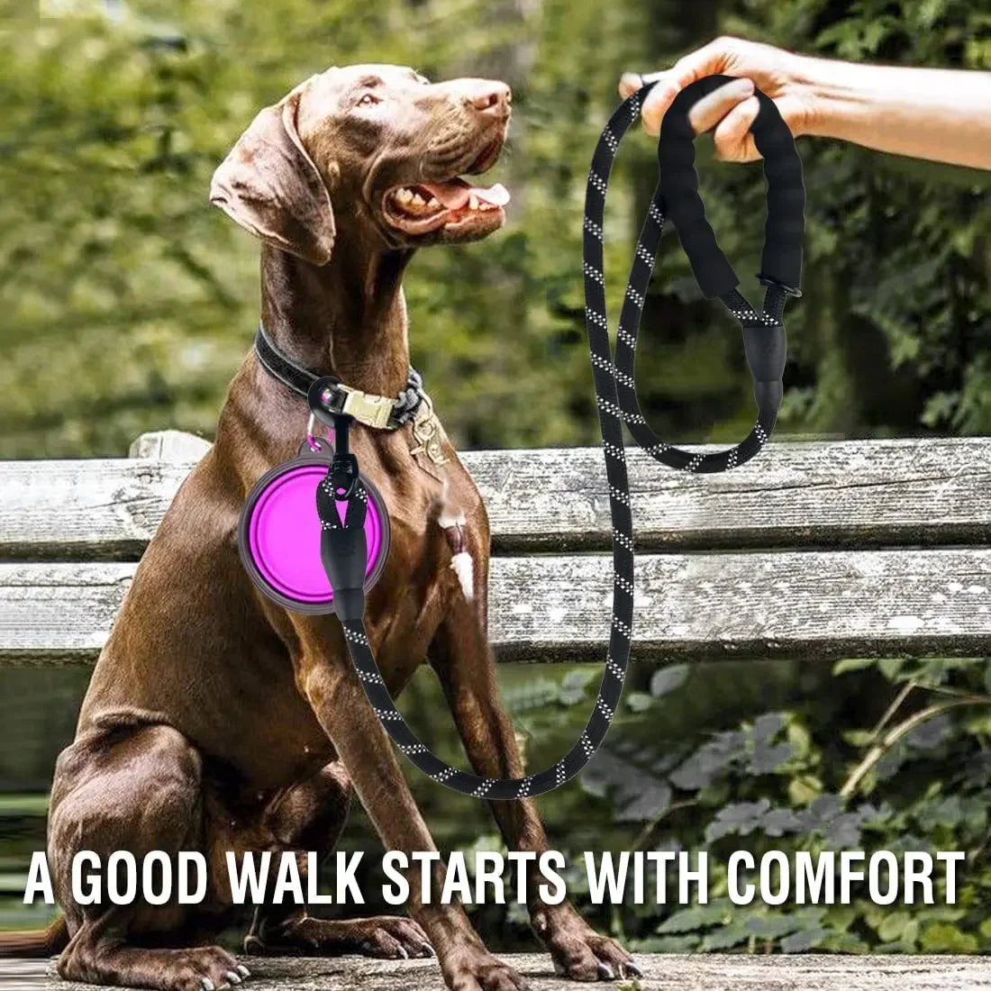Heavy-Duty Reflective Rope Leash - Strong Dog Leash
